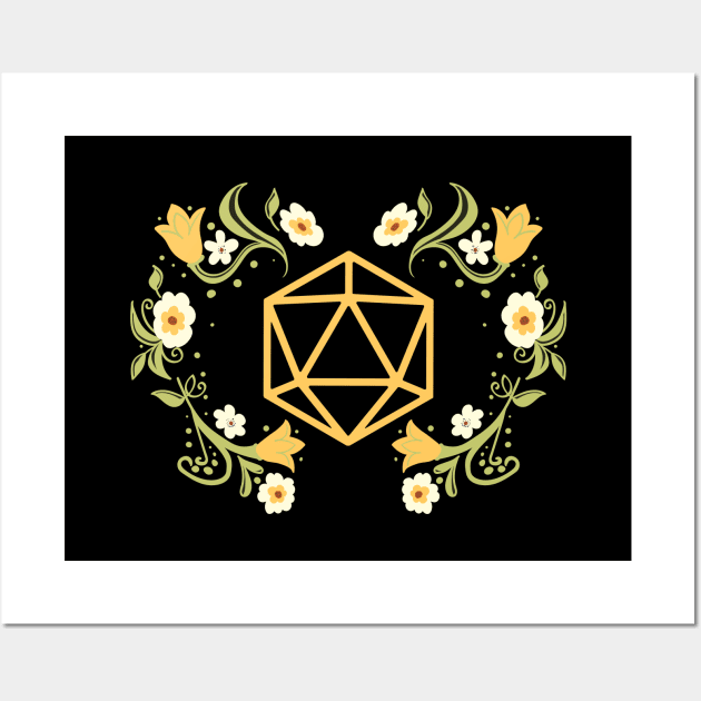 Plant Lovers Polyhedral D20 Dice Tabletop RPG Wall Art by pixeptional